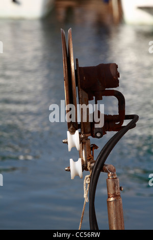 Detailansicht von "Llaut", traditionelle ibizenkische Berufsfischer Boot Stockfoto