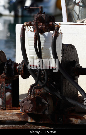 Detailansicht von "Llaut", traditionelle ibizenkische Berufsfischer Boot Stockfoto