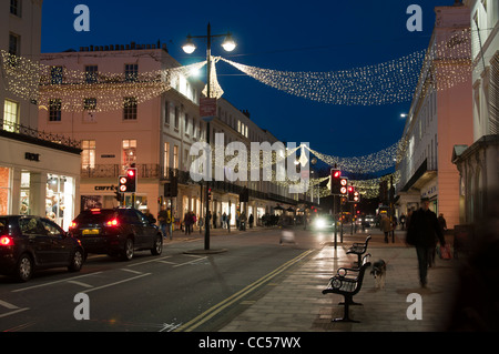 Die Parade an Weihnachten, Leamington Spa, England, UK Stockfoto