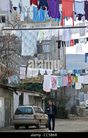 Waschen löschte, trocknen, Stepanakert, Nagorno Karabakh, Armenien, Nov 2011 Stockfoto