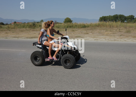 Dokumentarische Reihe von Aufnahmen mit den ersten jemals Griechenland Treffen Honda Goldwing Ereignis. Stockfoto