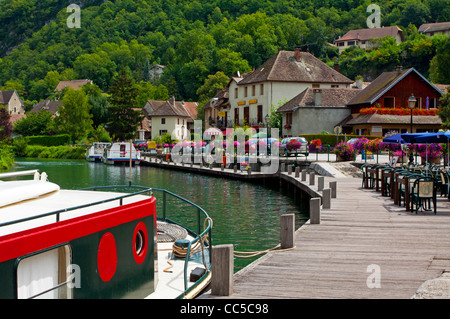 Der Canal de Savieres in Chanaz im Bereich "Savoie" der französischen Alpen in der Nähe von Lac du Bourget Süd-Ost-Frankreich Stockfoto
