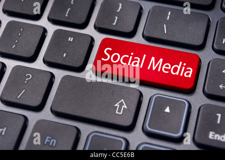 um social-Media-Konzept online oder Internet zu veranschaulichen, mit Meldung auf Tastatur enter-Taste. Stockfoto