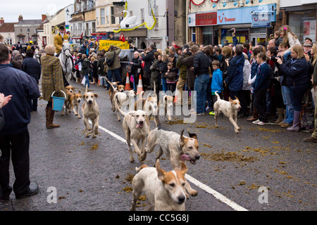 Weihnachtstag 2011 jagen Thornbury Gloucestershire Stockfoto