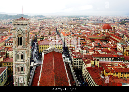 Vogelperspektive Blick auf Florenz, Italien Stockfoto