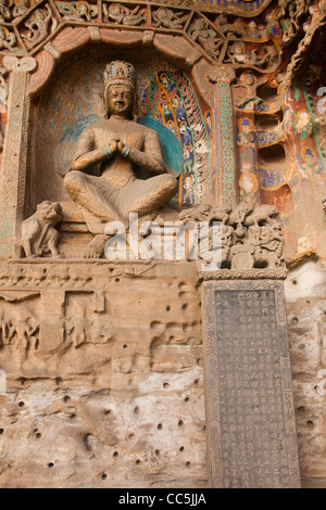 Buddha Statue, Yungang Grotten, Datong, Shanxi, China Stockfoto