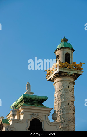 Österreich, Wien 4, Karlsplatz, Karlskirche, Gestiftet 1713 Vom Kaiser Karl VI, Stockfoto