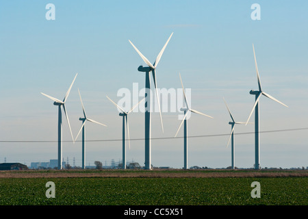 Wind-Turbinen an der NPower wenig Cheyne Gericht Wind Farm East Sussex UK alternative elektrische Energie Stockfoto