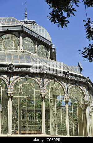 Gewächshaus-Detail im Parque del Retiro (Madrid, Spanien) Stockfoto