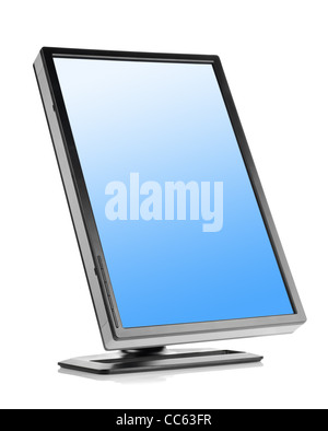 Flüssigkristall Monitor isoliert auf weißem Hintergrund Stockfoto
