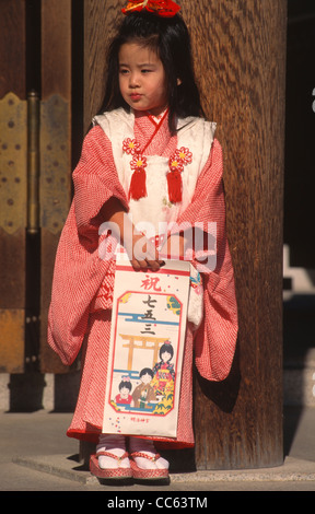 Japan, Tokyo, 7-5-3 Kinderfest, Mädchen, Stockfoto