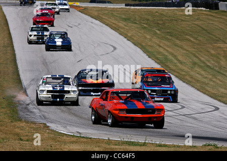 Oldtimer Sportwagen Racing Road America, Wisconsin Stockfoto