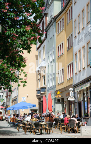 Cafés am Marktplatz Marktplatz, Jena, Thüringen, Deutschland, Europa Stockfoto