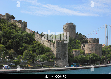 Türkei, Istanbul, Rumeli Hisari, Festung Europa, Fatih-Brücke, Stockfoto