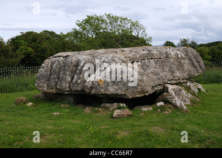 DIN Lligwy Cromlech Grabkammer Moelfre Anglesey Wales Cymru UK GB Stockfoto