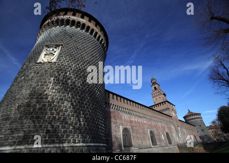 Das Sforza-Schloss (Castello Sforzesco), Mailand, Italien Stockfoto