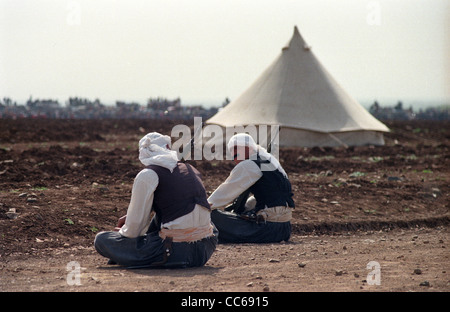 Gedenken und Nachstellung der Befreiung von Urfa von den europäischen Mächten unter Mustafa Kamal Atatürk. Kurden feiern. Stockfoto