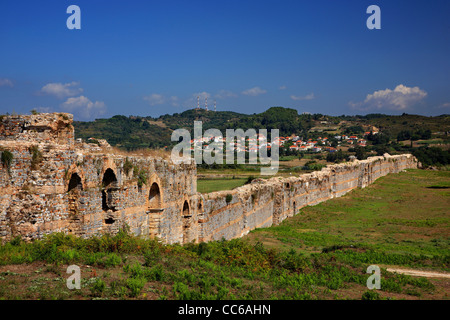 Die Wände der Antike Nikopolis (wahrscheinlich die größte archäologische Stätte in Griechenland) in der Nähe von Preveza Stadt, Epirus. Stockfoto