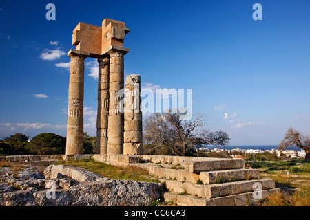 Der Pythion Apollotempel, auf den Hügel von Monte Smith, wo befindet sich die Akropolis des antiken Rhodos, Dodekanes, Griechenland Stockfoto