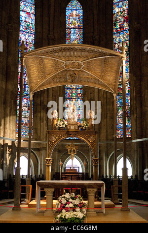 Kollegiatkirche, Orrega-Roncesvalles, Westliche Pyrenäen, Spanien Stockfoto