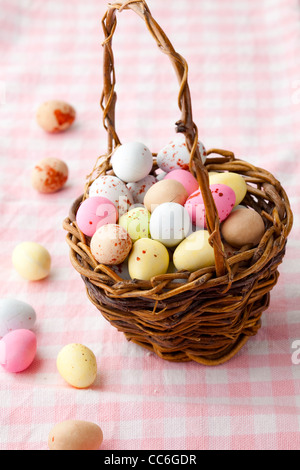 Nahaufnahme von Pastell farbigen Schokoladen Osterei candy Stockfoto