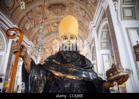 Philippinen, Manila, Intramuros, San Augustin Kirche, Statue von St. Augustine of Hippo Stockfoto