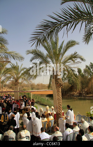 Qasr al Yahud, Taufe des Herrn, eine Masse von Jordans Stockfoto