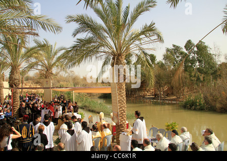 Qasr al Yahud, Taufe des Herrn, eine Masse von Jordans Stockfoto