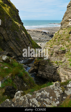 Spekes Mill Mouth in der Nähe von Hartland Quay an der North Devon Heritage Coast. Devon, England. Stockfoto