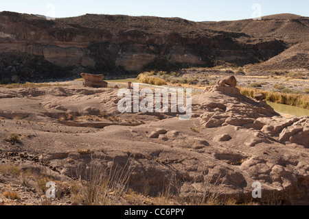 Hoodoos entlang River Road in Big Bend Ranch State Park, TX Stockfoto