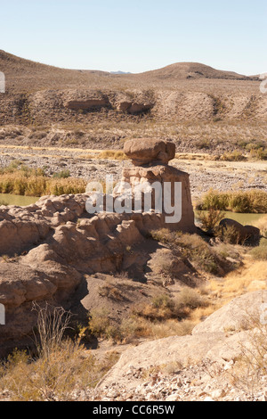 Hoodoos entlang River Road in Big Bend Ranch State Park, Texas Stockfoto