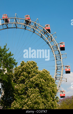 Österreich, Wien II, Prater, Vergnügungspark Wurstelprater, Riesenrad, Wahrzeichen Wiens Stockfoto