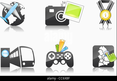 Die verschiedenen Symbole für Unternehmen Stockfoto