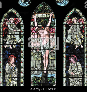 Die Kreuzigung Jesu, St. Marien Kirche, Speldhurst, Kent, England Stockfoto