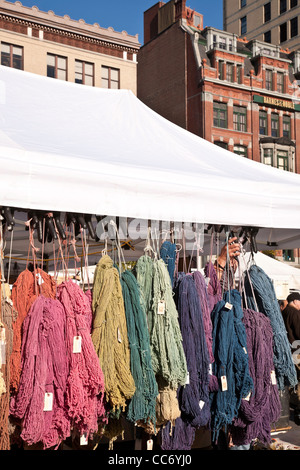 Wollgarn, Union Square Farmers' Market, NYC Stockfoto