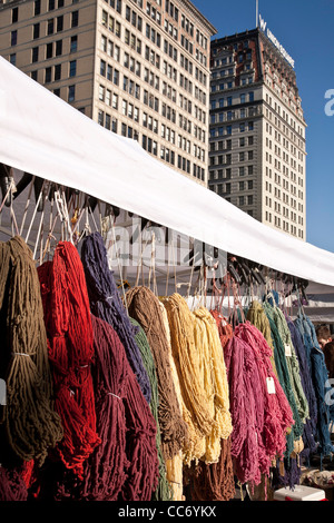 Wollgarn, Union Square Farmers' Market, NYC Stockfoto