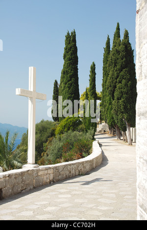 Franziskanerkloster (Lady of Karmen Church) in der Nähe von Orebic, Kroatien Stockfoto