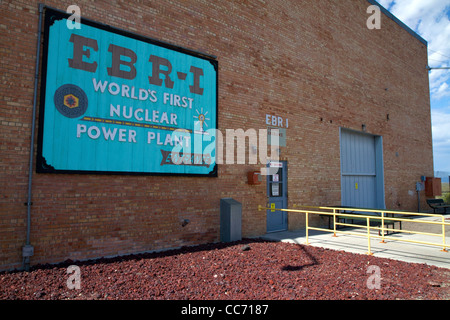 Melden Sie sich für die EBR-ich stillgelegt Kernreaktor atomaren Forschungsmuseum mitten in der Wüste in der Nähe von Arco, Idaho, USA. Stockfoto