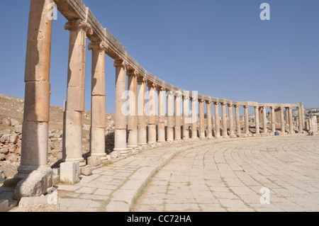 Oval-Plaza in Jerash, Jordanien Stockfoto