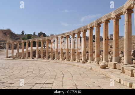 Ovale Plaza in Jerash, Jordanien Stockfoto