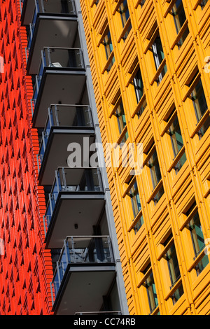 Central St. Giles, modernen Büro- und Wohngebäude entworfen von Renzo Piano im Zentrum von London Stockfoto