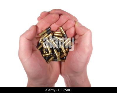 Handvoll Kugeln isoliert auf weiss. Stockfoto