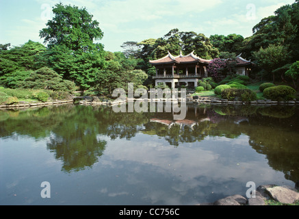 Kyu-Goryo-Tei (Taiwan Pavillon), Shinjuku Gyōen Nationalgarten, Tokyo, Japan Stockfoto