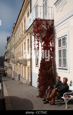 Europa, Tschechische Republik, Marianske Lazne (Marienbad). Wellnesshotels in der Stadt Stockfoto