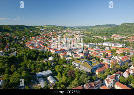 Blick von der Jentower Wolkenkratzer auf dem Planetarium und dem Botanischen Garten, Jena, Thüringen, Deutschland, Europa Stockfoto