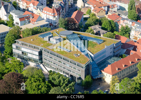 Blick von der Jentower Wolkenkratzer auf der Thüringer Universitäts- und Landesbibliothek, Jena, Thüringen, Deutschland, Europa Stockfoto