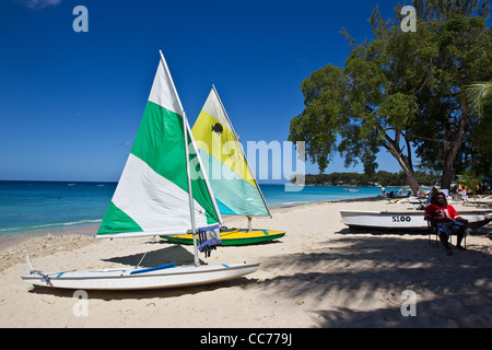 SunFish Segelboote, St. James, Westküste, Barbados, Karibik, West Indies Stockfoto