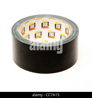 eine Rolle von schwarzem Klebeband oder Gaffer-tape Stockfoto