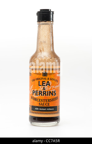 eine Flasche Lea und Perrins Worcestershire sauce Stockfoto