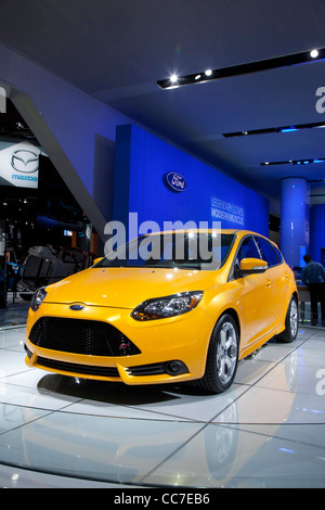 Detroit, Michigan - The 2013 Ford Focus ST auf dem Display auf der North American International Auto Show. Stockfoto